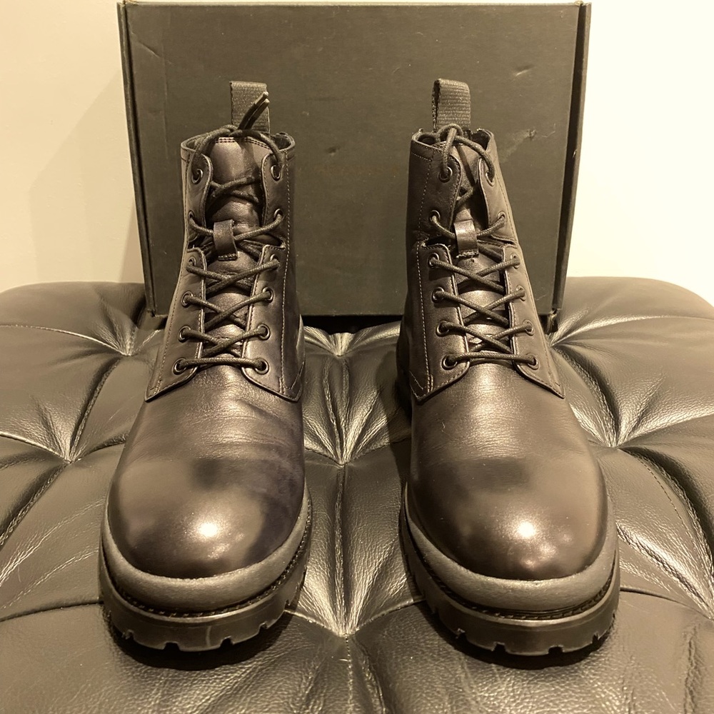 John Varvatos Jarvis Mens Leather Boot (New) - Black Size :12
